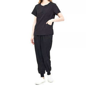 Ensemble de gommage pour femmes haut confortable à col en V et pantalon de jogging avec poches, ensemble de gommages de taille pour femmes - Product Image 5