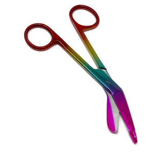 พื้นฐานของการดำเนินงานการผ่าตัดกรรไกรสแตนเลสจับผ้าพันแผลหลายสี - Product Image 1