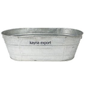 Maceta Metálica para Decoración de Exteriores, Artículos para Jardín y Hogar, Maceta Grande de Metal Galvanizado, Estilo Rústico, Recubierta de Esmalte - Product Image 4