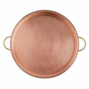 La mejor bandeja de servicio ovalada de acero inoxidable de su clase con acabado de cobre y metal dorado rosa Mango de tubo de diseño perforado Uso multiusos - Product Image 4