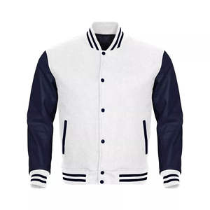 2025 hiver Varsity veste pour hommes à manches longues Baseball Design broderie décoration personnalisé en gros col montant toile avant - Product Image 1