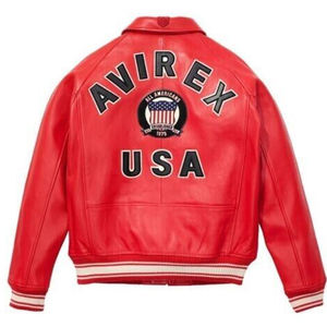 Venta caliente de Super calidad al por mayor personalizado clásico cuero de vaca genuino Avirex chaqueta - Product Image 2