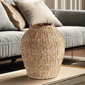 TienPhong Wholesale Seagrass Teardrop Vase-Vase décoratif naturel tissé à la main pour arrangements floraux et décoration intérieure - Product Image 6