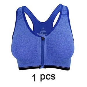 สปอร์ตบราสำหรับผู้หญิงระดับมืออาชีพเสื้อแห้งเร็วมีซิปปรับได้ระบายอากาศได้กันกระแทกสำหรับวิ่งยิมสไตล์เรียบง่าย - Product Image 3