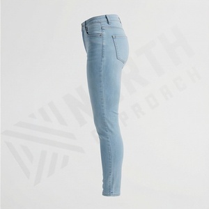 Pantalones Vaqueros de Mezclilla de Última Moda, Color Personalizado, Ajustados, de Cintura Media, Elásticos, Tipo Lápiz, para Mujer - Product Image 3