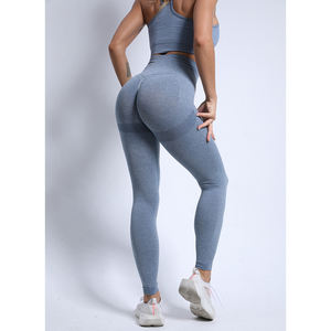 Conjunto de yoga sin costuras OEM ropa de gimnasio de dos piezas para mujer ropa deportiva Sujetador deportivo y mallas ropa de entrenamiento - Product Image 4