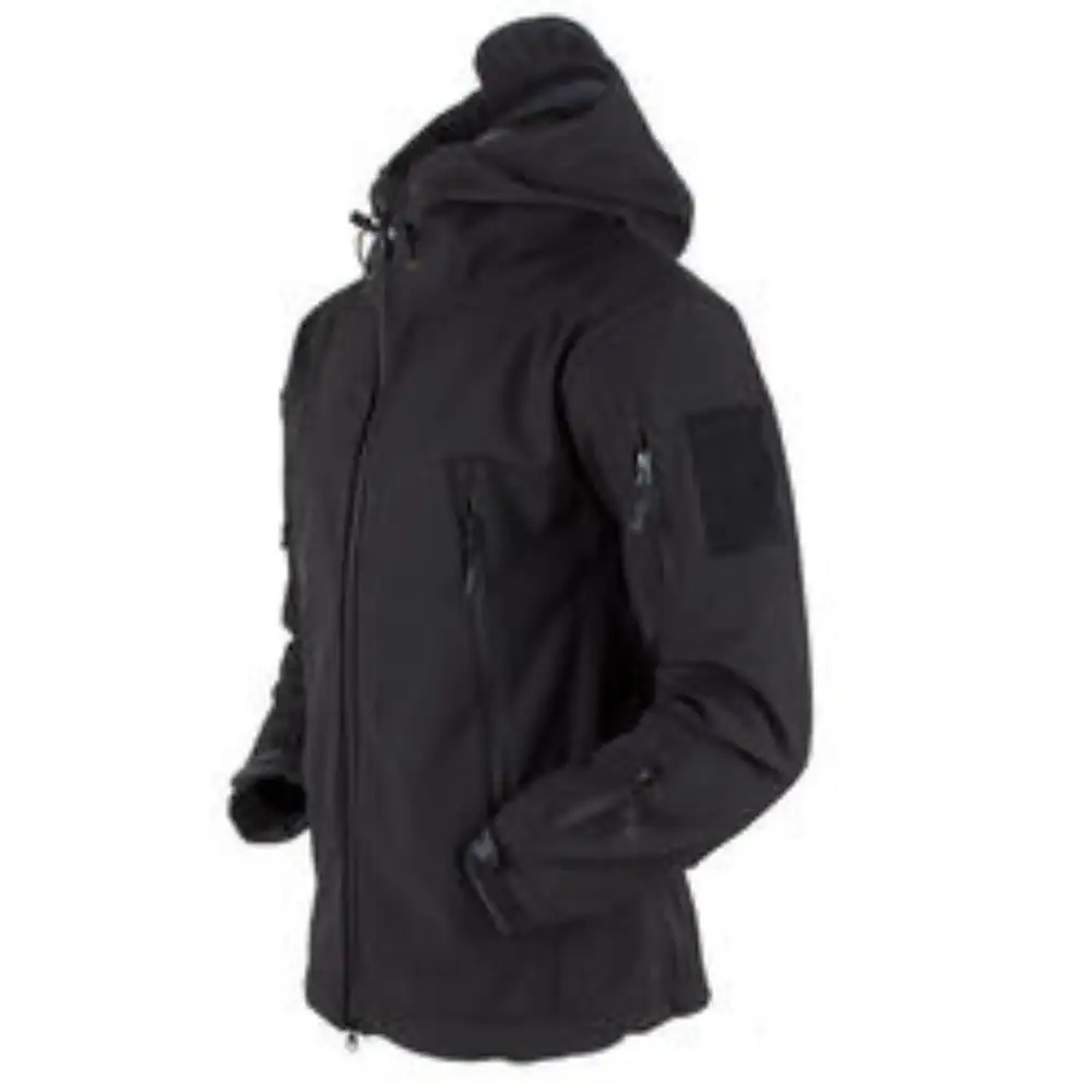 Cerniera sportiva impermeabile calda all'aperto tattica personalizzata per giacca impermeabile da uomo Softshell con cappuccio