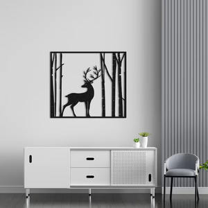 Design élégant de cerf Art mural en métal découpé au laser Style Art déco Décoration de maison inspirée de la nature pour accrocher comme pièce maîtresse - Product Image 6