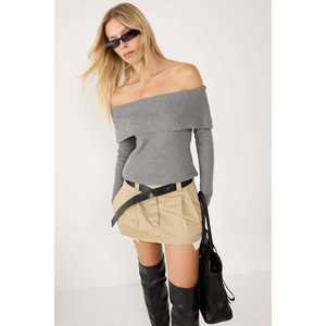 Suéter de Punto Crochet con Cuello de Lazo, Casual y Ajustado, 100% Acrílico - Product Image 2