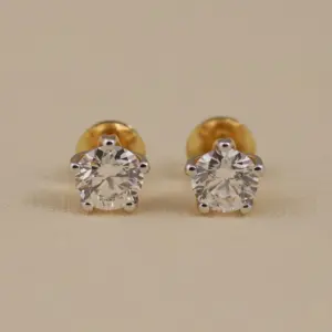 ต่างหูเพชรทรงเหลี่ยมเจียระไนแบบ Brilliant ที่เพาะเลี้ยงในห้องปฏิบัติการ น้ำหนักรวม 2.00 กะรัต ความสะอาดระดับ VS1 สี F เงินสเตอร์ลิง พร้อมตัวเลือกเคลือบทอง ดีไซน์หรูหรา สง่างาม - Product Image 2