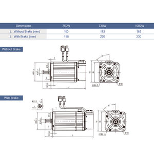 प्रिमोपल 90 मिमी सर्वो मोटर 750 730-1000w 220v 3 चरण sg90 भारी नेमा 34 एसी सर्वो मोटर मशीन के लिए - Product Image 5