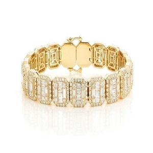 Baguette Cut Moissanite 12 Quilates 15mm Pulsera de eslabones cubanos Hip Hop Oro amarillo Rodio Plateado Iced Wedding Unisex 925 Sterling - Product Image 6