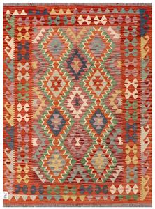 Acheter Tapis Kilim Tissé à la Main Noemi Bleu/Rouge Flatweave Laine Tapis 5 \ "X 7 \" Couleurs Vibrantes avec Motifs Gras Coupe Pile Technique - Product Image 3