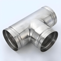 Raccord en T rainuré en acier inoxydable SS304 DN76, surface polie, haute résistance à la corrosion, pression 0,6-2,5 Mpa, pour sprinkler anti-incendie