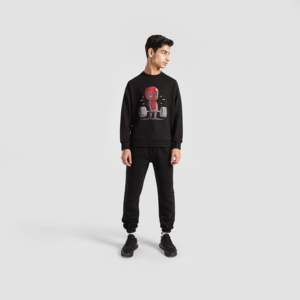 Sweat-shirt brodé 3D Deadpool, 100% coton tricoté, motif uni, taille unique et tailles XXS-6XL disponibles, noir - Product Image 6