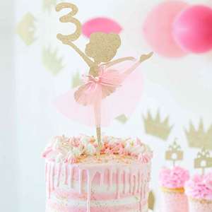 ท็อปเปอร์เค้กบัลเล่ต์อายุ1ถึง5ขวบอุปกรณ์ตกแต่งสำหรับงานวันเกิดงานเต้นรำเจ้าหญิงสตูดิโอถ่ายภาพ - Product Image 1