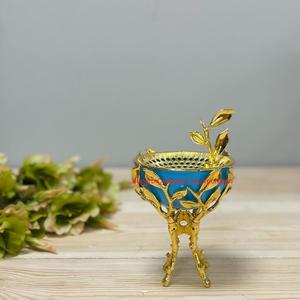 ชามโลหะชุบทองตกแต่งด้วยใบแปะก๊วยสำหรับตกแต่งโต๊ะชิ้นกลางเตาสำหรับตกแต่งบ้าน - Product Image 2