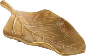Plateau à feuilles décoratif en métal doré Assiettes décoratives d'automne de cuisine Plateau décoratif de fête Bol pour table Pièce maîtresse festive - Product Image 2