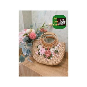 NATURAL SEAGRASS STRAW HANDBAG HANDMADE ECOFRIENDLY WOVEN TOTE <b>BAG</b> WITH LUXURY DESIGN FOR WOMEN <b>SUMMER</b> AND TRAVEL USE - Product Image 6