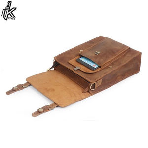 Mochila de cuero de PU estilo Crazy Horse Vintage para hombre, cierre de cremallera Unisex con función USB, forro suave, Material de poliéster - Product Image 5