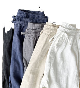 Pantalon d'hiver décontracté en toile pour hommes, yoga, plage, couleurs et logo personnalisés, respirant, séchage rapide, anti-rides, écologique - Product Image 5