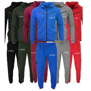 Conjuntos de Chándal para Hombre en Azul Rey con Logotipo Personalizado Bordado, Conjuntos Deportivos de Algodón Grueso, Trajes de Jogging de Invierno con Forro Polar de 2 Piezas - Product Image 1