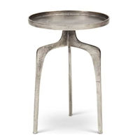 Table d'appoint de luxe moderne en métal, finition antique, faite à la main, avec plateau rond, personnalisable en usine, pour salon ou comme table basse.
