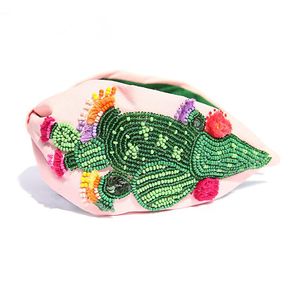 Handmade Luxury Women's <b>Hair</b> <b>Band</b> Stylish Multi-Color Cherry Beaded Embroidery with Rhinestones Latest Fashionable for <b>Weddings</b> - Product Image 4