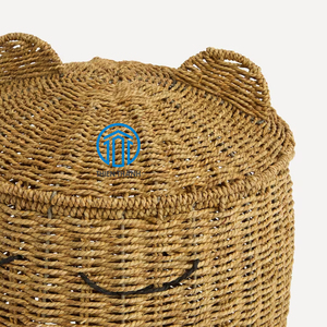 Pratique élégant longue durée respectueux de la terre tressé à la main en forme d'ours endormi panier en jonc de mer fabriqué au Vietnam - Product Image 5