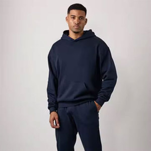 Pull à capuche surdimensionné pour hommes, haut à la mode à la mode pour l'hiver, motif solide à capuche, 100% coton, personnalisé, vente en gros - Product Image 3