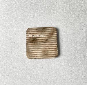 Rustic White Wash Finish Mango <b>Wood</b> Coaster New Household Tea Cup Mats & Pads <b>Placemat</b> Table Decoration Coaster for Drinks Used - Product Image 1