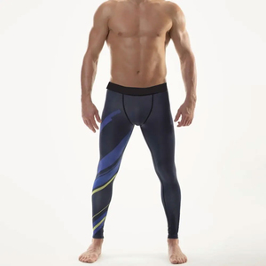 Vente en gros Leggings athlétiques de compression pour hommes Logo personnalisé Gym Fitness Jogging Collants pour la course - Product Image 5