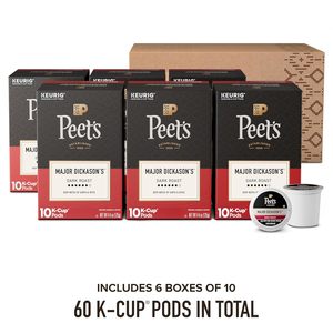 Peet's Coffee, Dark Roast Keurig K-Cup Pods, 100% Arabica Coffee - Major Dickason's Blend 60 Count - Product Image 3
