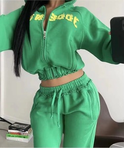 Chándal con Capucha de Felpa Francesa Personalizado para Mujer, Talla Grande, Lavado Ácido Desgastado, con Pedrería, 100% Algodón, Ligero y sin Costuras - Product Image 1