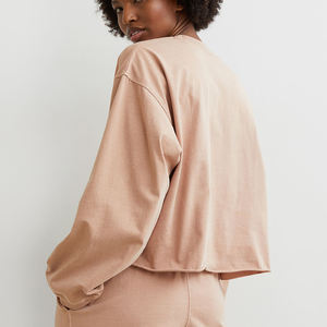 Sweat-shirt pour femme en coton 100% de qualité supérieure, coupe ample, col rond, broderie de lettres, vente en gros - Product Image 5