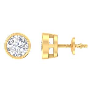 Elegante 2,00 Ct E VVS1 Lab Grown Round Cut IGI Diamond Stud Pendientes 14K Oro sólido Estilo clásico - Product Image 6