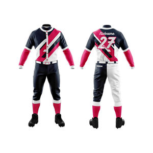 Button <b>Down</b> Baseball Jersey Pant Sets Sublimated 100% Polyester Softball Uniforms for Youth Men Breathable Printed in Low MOQ - Product Image 3