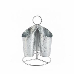 Organizador de Cubiertos de Metal de Cobre Antiguo de Gran Calidad, con 4 Compartimentos, con Mango de Madera, Ovalado, Dividido, para Mesa - Product Image 6