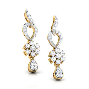 Elegantes Pendientes de Aro Delgados con Diamantes en Oro de 18K para Mujer, Regalo de Boda, Compromiso, Aniversario, Accesorio de Joyería - Product Image 1