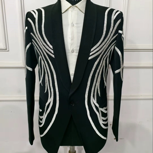 Dernier modèle de costumes de marié pour hommes 2 pièces coupe ajustée Costumes de mariage pour hommes 2 pièces pour hommes personnalisables pour adultes - Product Image 1