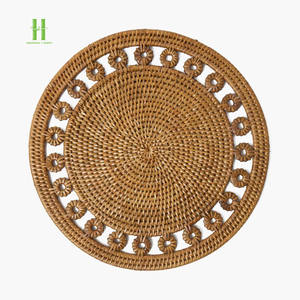 Plaques chargeur en jonc de mer naturel moderne napperon Boho napperon en osier Offre Spéciale OEM napperon en osier du Vietnam HNH Craft - Product Image 6