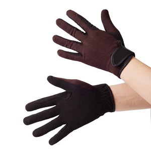 Gants d'équitation sur mesure Gants d'équitation unisexe en tissu microfibre respirant à quatre voies - Product Image 2