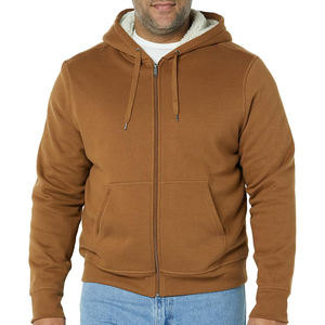 Sweat à capuche zippé à imprimé bouffant OEM Sweat à capuche à manches longues en coton éponge français pour hommes - Product Image 1