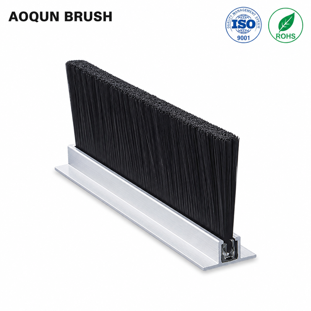 Durable Industrial Strip Brush Steel/Nylon Bristles for Door Sealing Cleaning Dust Prevention Custom Lengths Bristle