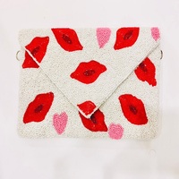 Pochette à fermeture éclair perlée faite à la main pour la Saint-Valentin, personnalisable, qualité supérieure, sac cadeau de mariée pour une utilisation quotidienne élégante