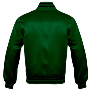 Chaquetas universitarias de alta calidad de satén brillante para hombres Logotipo personalizado Moda callejera OEM Estilo de béisbol Cremallera Cuello alto - Product Image 6