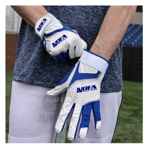 Guantes de Bateo de Cuero Personalizados en Negro/Blanco, Acolchados, con Cierre de Hebilla Ambidiestra, Tejido de Punto, para Uso en Béisbol para Adultos - Product Image 4