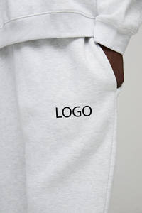 ใหม่ล่าสุดกางเกงสเวตเตอร์สีขาวเฮเทอร์เฮฟวีเวตใส่ได้ทั้งชายและหญิงโลโก้ตาม450GSM ผ้าฝ้ายกางเกงผ้ายืดกางเกงผู้ชายทรงหลวมขนาดกลาง - Product Image 2