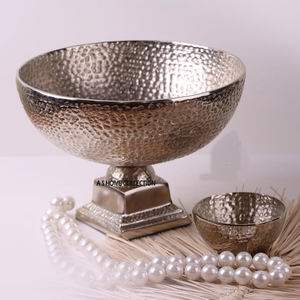 Texture martelée nouveau bol plaqué gris de conception attrayante pour le bol de décor de fête de mariage bols de décoration en métal de qualité de luxe - Product Image 1