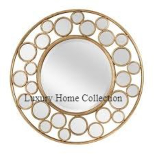 Metal Iron Wall <b>Mirror</b> With Eye Shape <b>Gold</b> Color Large Shape Bathroom and Living Room Decorative Wall <b>Mirror</b> Supplies - Product Image 2